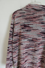 Ruby Rd. Pink Burgundy Knit Pullover Top | 1X