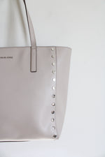 Michael Kors Rivington Stud Pearl Gray Leather Large Tote Bag