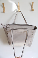 Michael Kors Rivington Stud Pearl Gray Leather Large Tote Bag