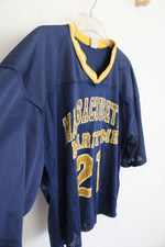 Atlantic Sportswear Blue & Yellow #21 Massachusetts Maritime Cropped Jersey | XL