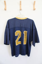 Atlantic Sportswear Blue & Yellow #21 Massachusetts Maritime Cropped Jersey | XL