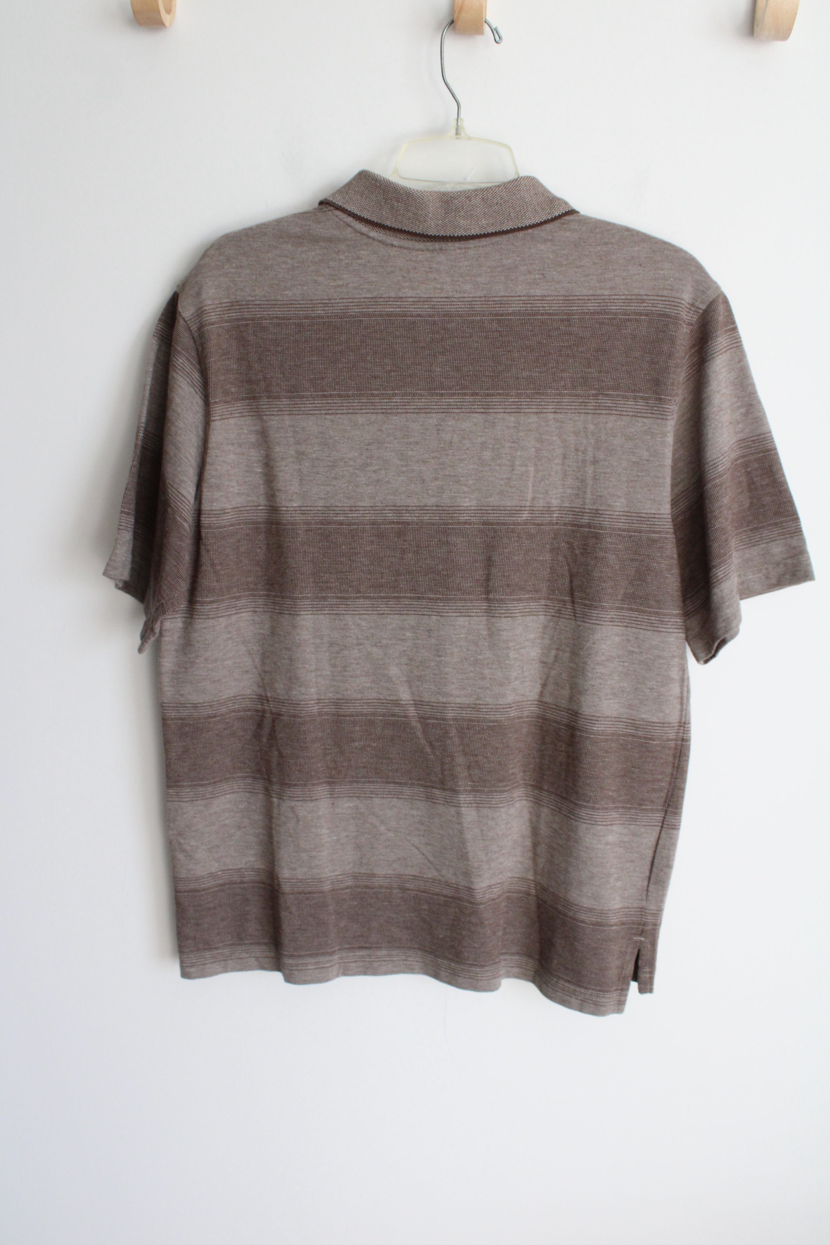 Open Trails Brown Striped Polo Shirt | M