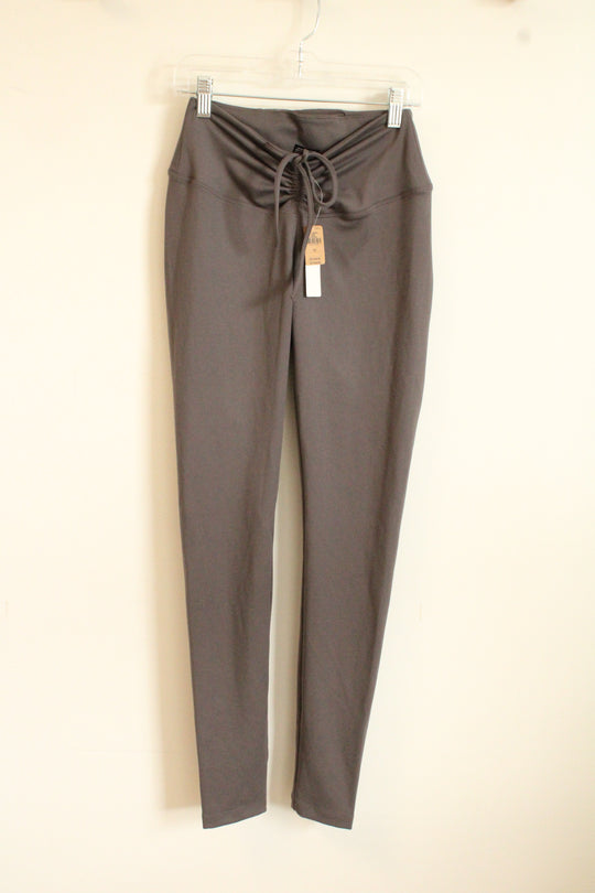 NEW Victoria Secret Pink Active Gray Leggings with Front Tie | S