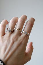 925 Gold Stone Tri-Stone CZ Ring | Size 7