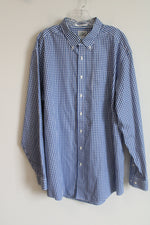 L.L. Bean Traditional Fit Blue Gingham Long Sleeved Button Down Shirt | XL Tall