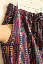 The Territory Ahead Purple Orange and Navy Tribal Print Cotton Drawstring Pants | XL