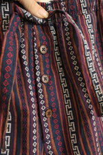 The Territory Ahead Purple Orange and Navy Tribal Print Cotton Drawstring Pants | XL