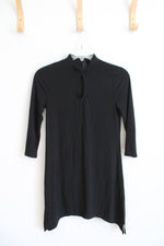 White House Black Market Black Asymmetrical Tunic Top | XXS