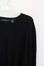 Perry Ellis Black V-Neck Sweater | XL