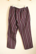 The Territory Ahead Purple Orange and Navy Tribal Print Cotton Drawstring Pants | XL