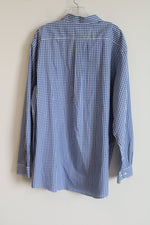 L.L. Bean Traditional Fit Blue Gingham Long Sleeved Button Down Shirt | XL Tall