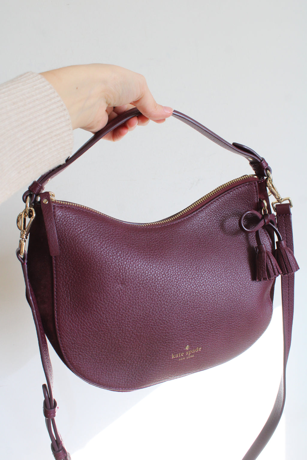 Kate Spade Hayes St. Aiden Burgundy Crossbody Purse