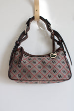 Dooney & Bourke Hobo Tan & Red Signature Logo Handbag