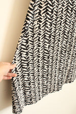 NEW NY Collection Black and White Printed Stretch Maxi Skirt with Tie | L