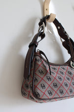 Dooney & Bourke Hobo Tan & Red Signature Logo Handbag