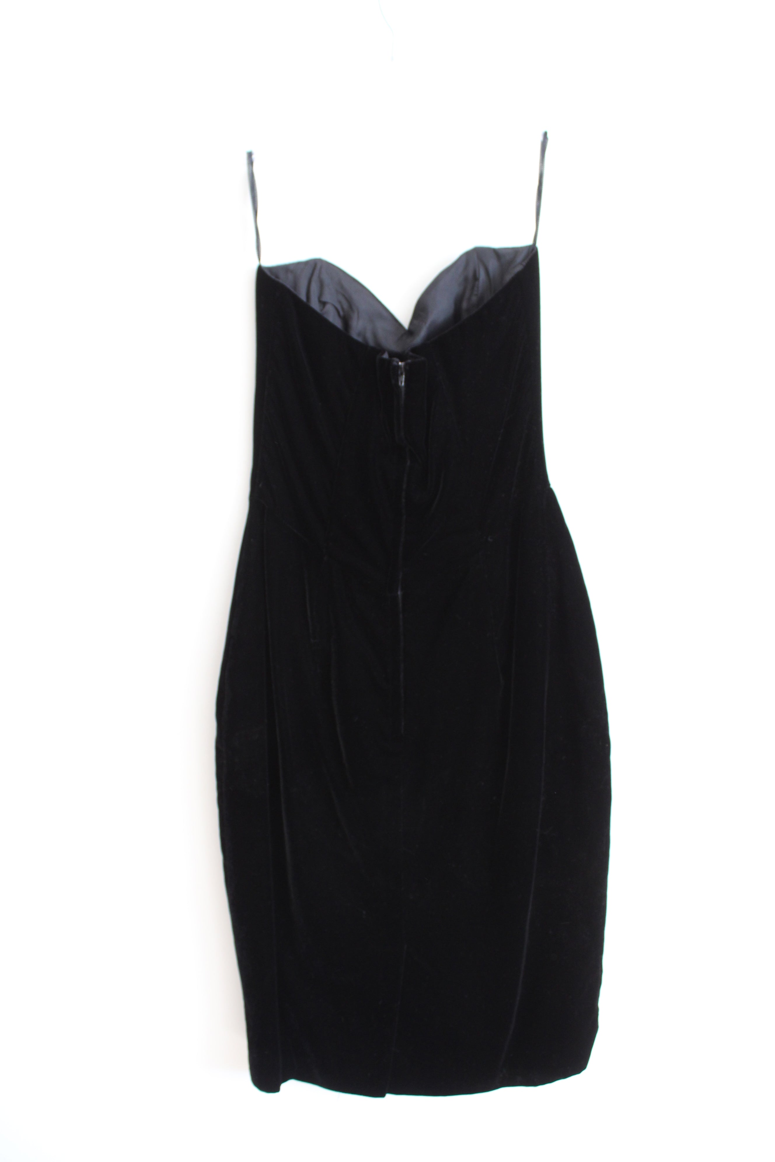 Vintage Jessica McClintock Black Velvet Strapless Dress | 6 Vintage Jessica McClintock Black Velvet Strapless Dress | 6