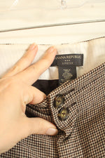 Banana Republic Brown Houndstooth Wool Bootleg Dress Pants | 6
