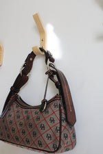 Dooney & Bourke Hobo Tan & Red Signature Logo Handbag