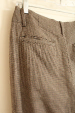 Banana Republic Brown Houndstooth Wool Bootleg Dress Pants | 6
