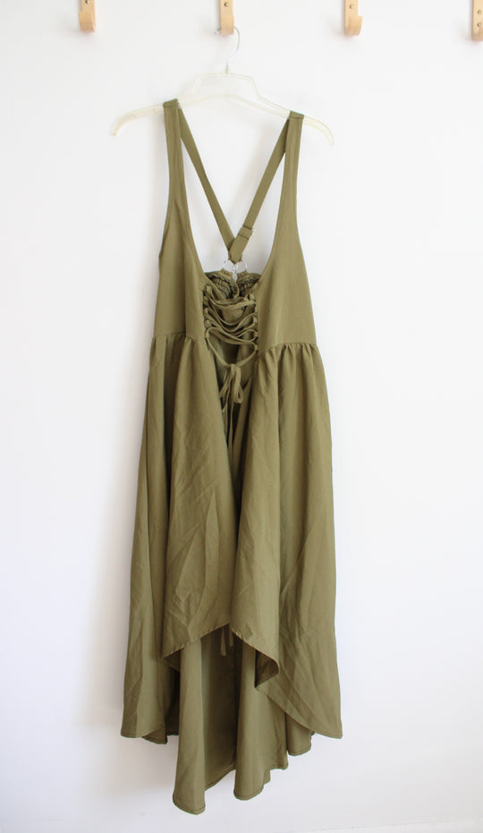 NEW Shein Curve Green Cross Strap Dress | 4XL