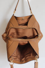 Coach Lexy Pebble Leather Saddle Brown Shoulder Bag