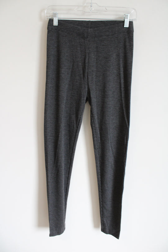 NEW Ann Taylor Black Gray Mini Houndstooth Print Leggings | M