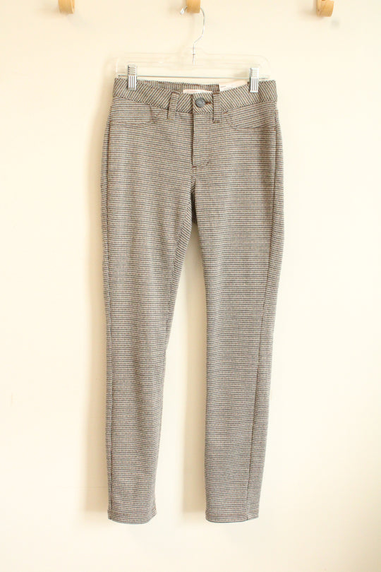 NEW Lauren Conrad Super Skinny Brown and Navy Patterned Stretch Pants | XS