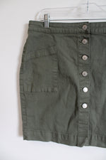 Roebuck & Co. Green Denim Button Down Mini Skirt | 12
