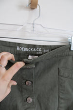Roebuck & Co. Green Denim Button Down Mini Skirt | 12