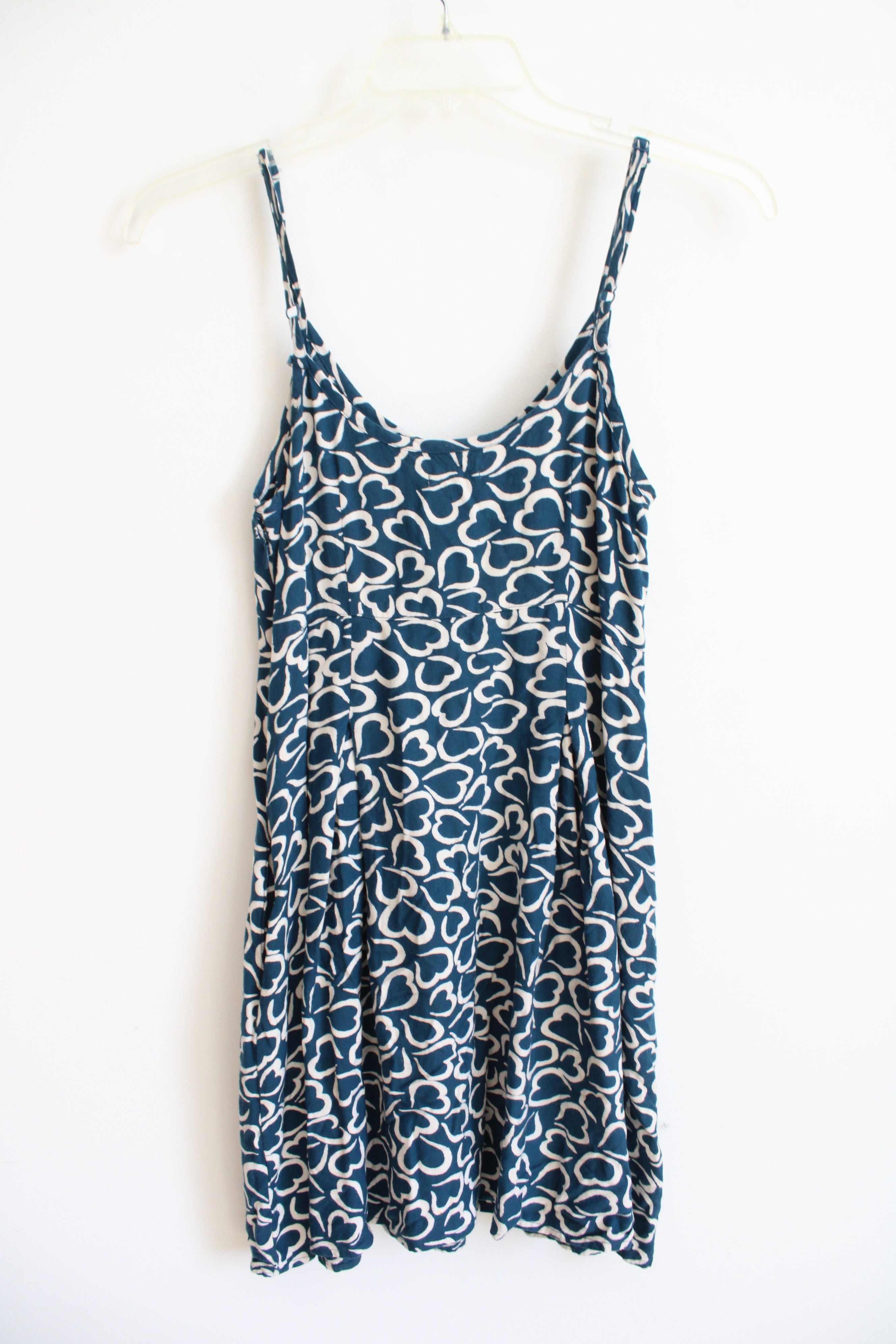 Blue & White Heart Buttoned Mini Dress | S