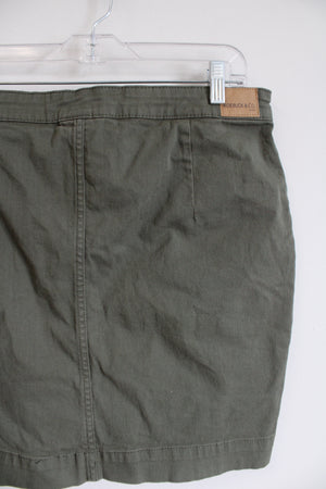 Roebuck & Co. Green Denim Button Down Mini Skirt | 12