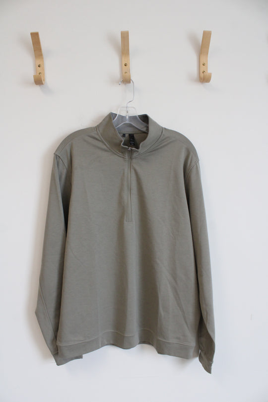 Adidas Gray Quarter-Zip Long-Sleeved Shirt | L