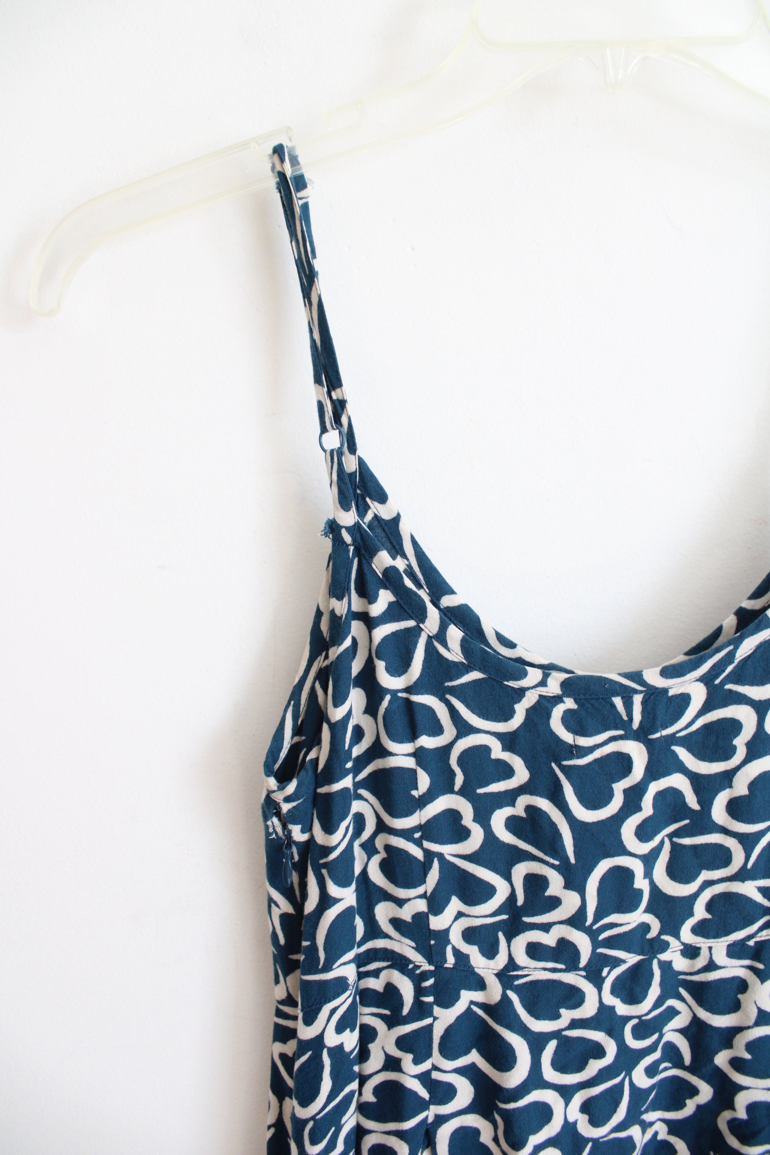 Blue & White Heart Buttoned Mini Dress | S