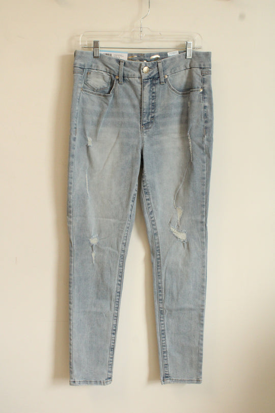 NEW 7 Jeans Tummyless High-rise Skinny Distressed Jeans | 10