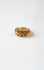 Ruby Gold Tone 925 Ring | Size 6.5