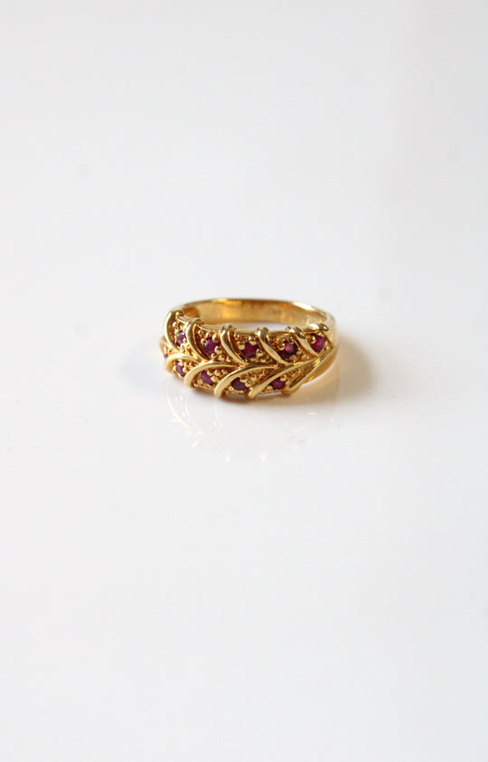 Ruby Gold Tone 925 Ring | Size 6.5