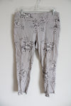 Joe B. Gray White Striped Floral Stretch Pant | XL