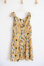Free People Mustard Gold Fit & Flare Button Down Dress | S