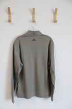 Adidas Gray Quarter-Zip Long-Sleeved Shirt | L