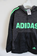 Adidas Green Gray Logo Zip Up Hoodie | 6
