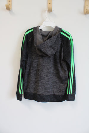 Adidas Green Gray Logo Zip Up Hoodie | 6