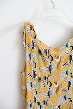Free People Mustard Gold Fit & Flare Button Down Dress | S