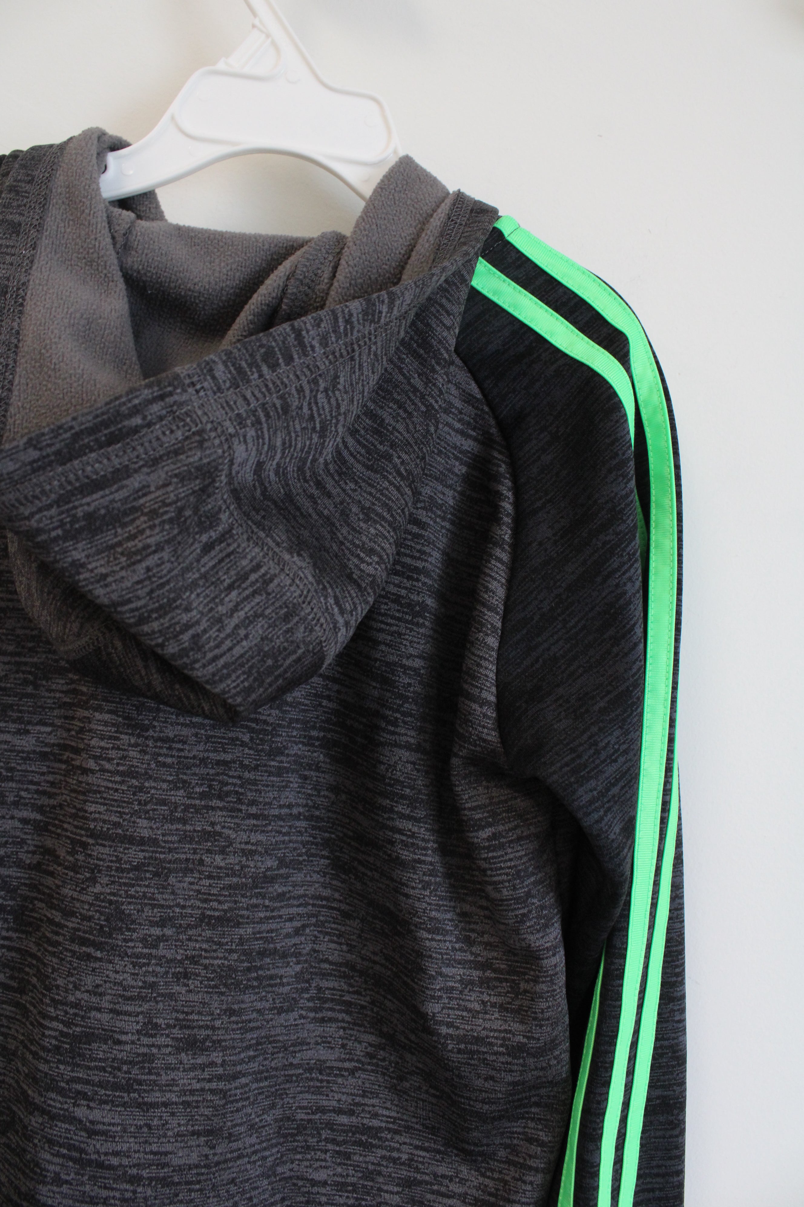 Adidas Green Gray Logo Zip Up Hoodie | 6