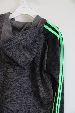 Adidas Green Gray Logo Zip Up Hoodie | 6