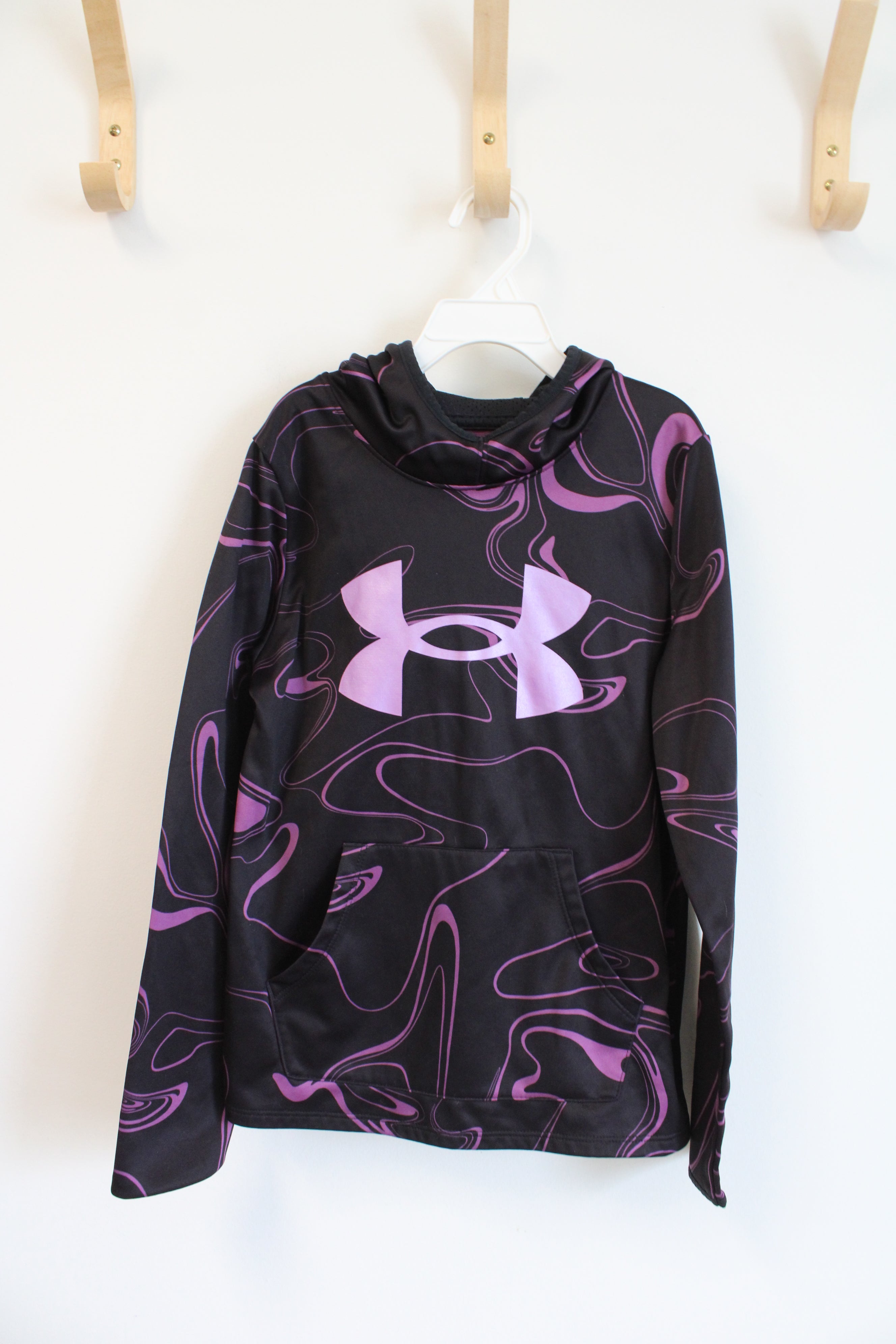 Under Armour Purple Swirl Black Hoodie | Youth M (10/12)