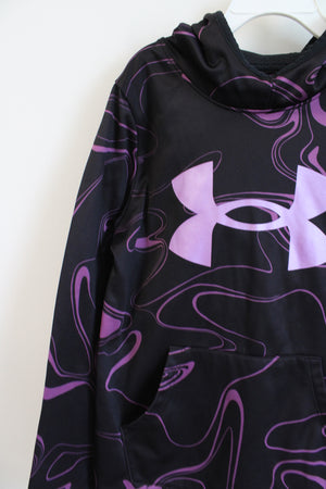 Under Armour Purple Swirl Black Hoodie | Youth M (10/12)