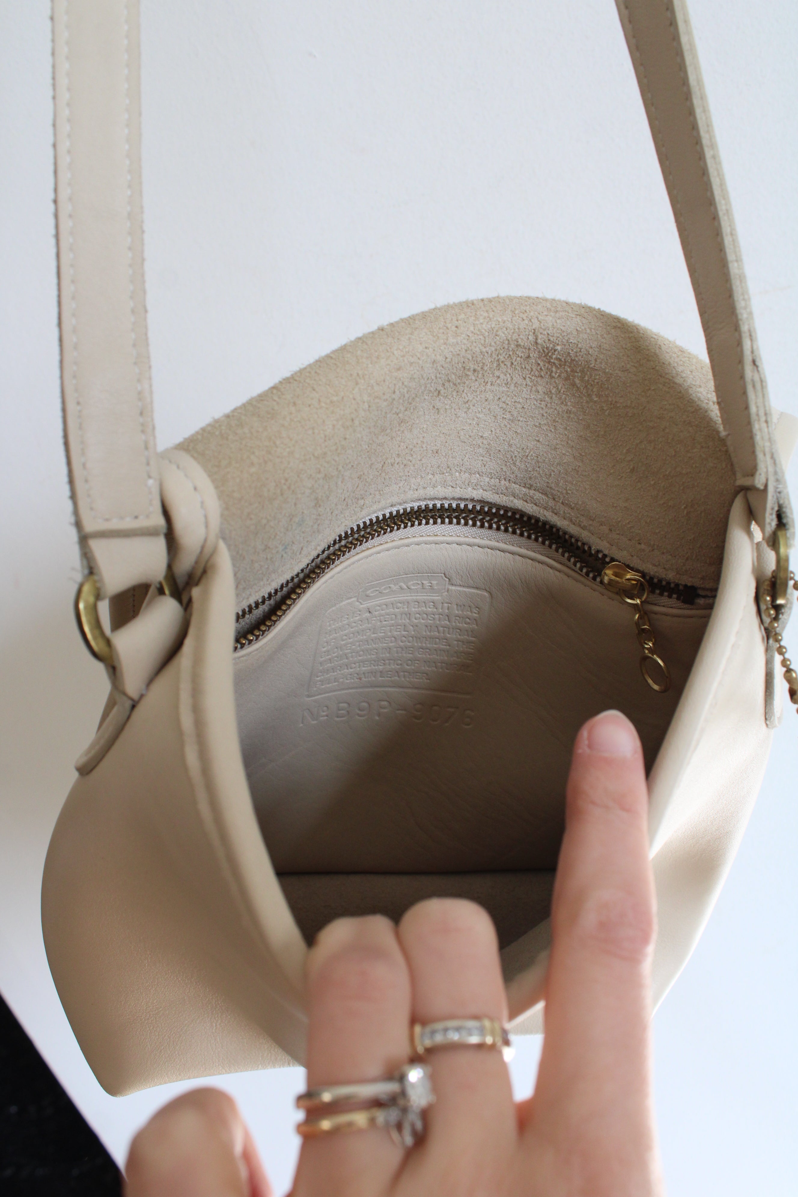 Coach Vintage Companion Flap 9076 Bone White Crossbody Purse