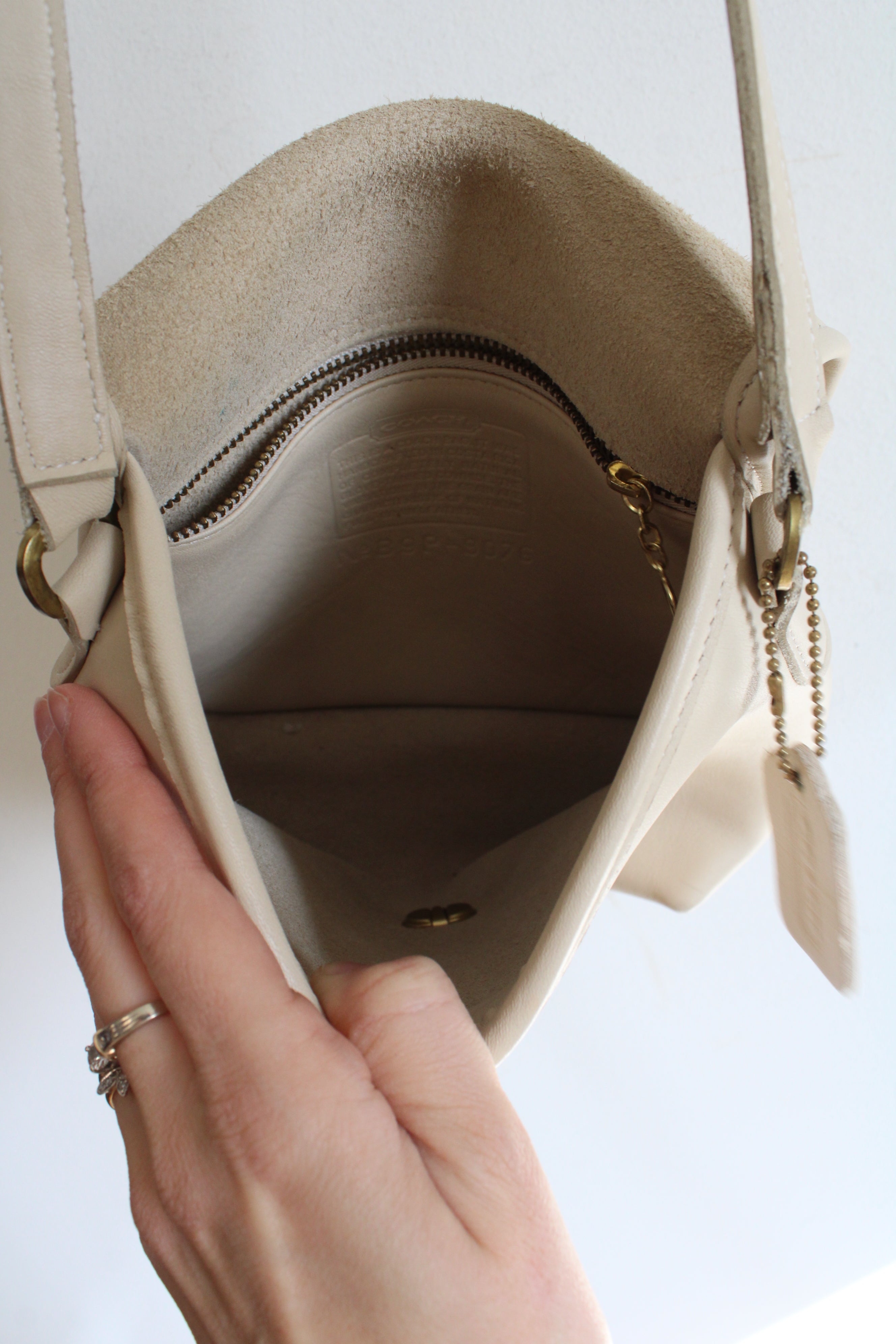 Coach Vintage Companion Flap 9076 Bone White Crossbody Purse