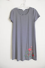 Maurices Black Striped Embroidered Bottom dress | XS
