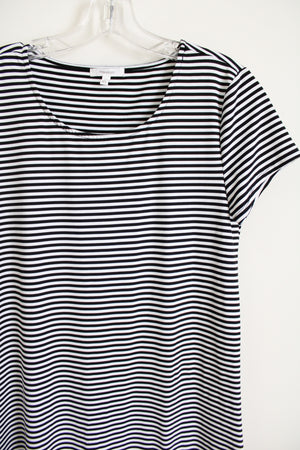 Maurices Black Striped Embroidered Bottom dress | XS